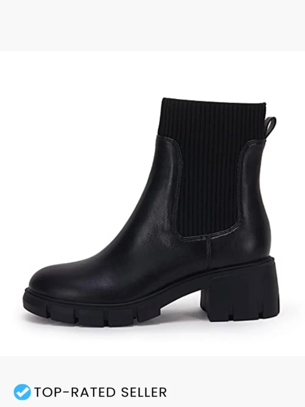 Platform Ankle Boots Chunky Block Heel Chelsea Booties Lug Sole Non-Slip Combat